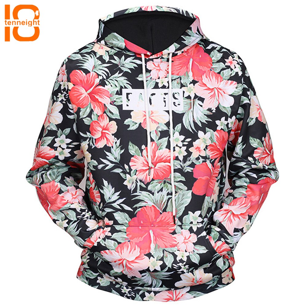 TENNEIGHT hooded 3D sweatshirts mannen bloemenprint training kleding outdoor sport sweatshirts mannen sport Sweatshirts jas