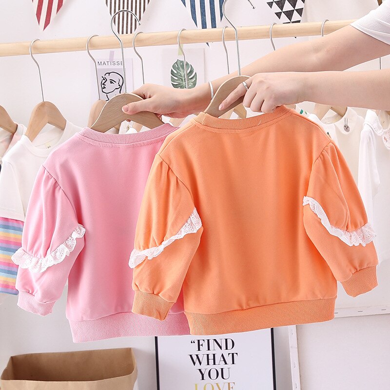 Baby Meisje Zoete Kant Trui Lente Herfst Lange Mouwen Base Shirt Meisjes Tops Kids Baby Meisjes Doeken
