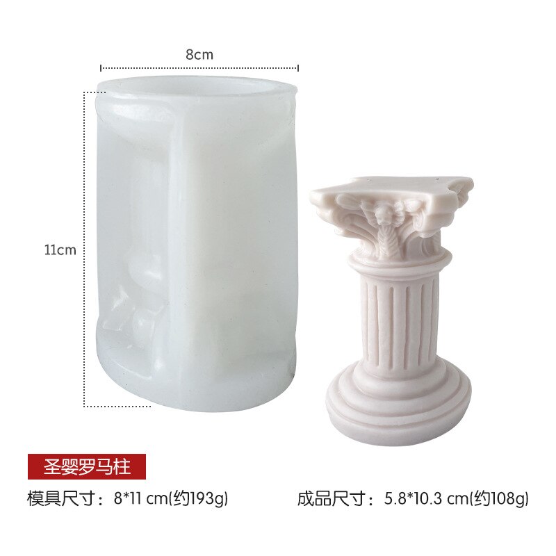 CRAFFANCY Romeinse Kolom Kaarsvorm – Set Van 2 Siliconen Mallen, 3D Zuil Design, Voor Kaarsen, Beton, Gips En Knutselprojecten