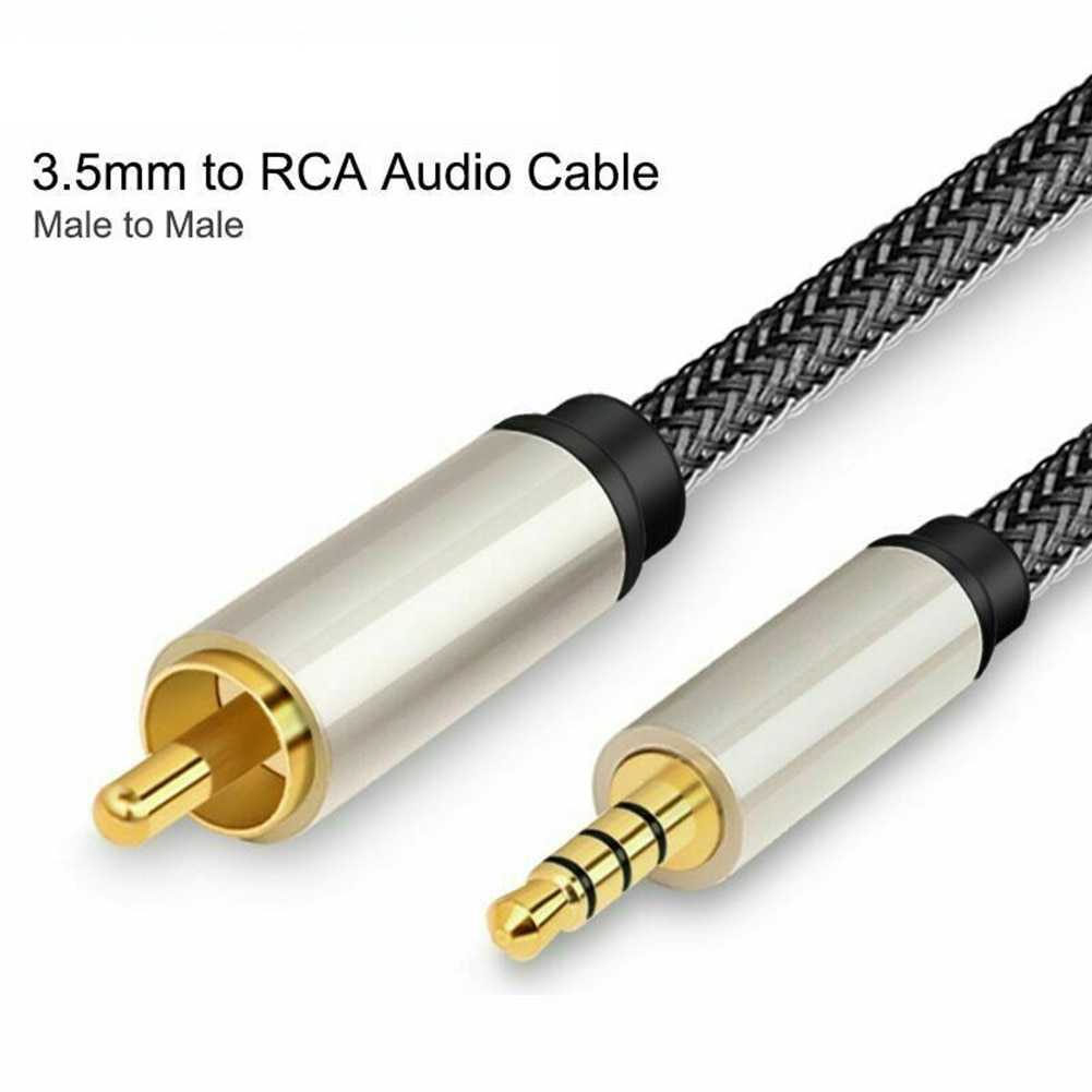 Digital Coaxial Audio Video Cable Stereo SPDIF RCA To 3.5mm Jack Male For HDTV: 1M