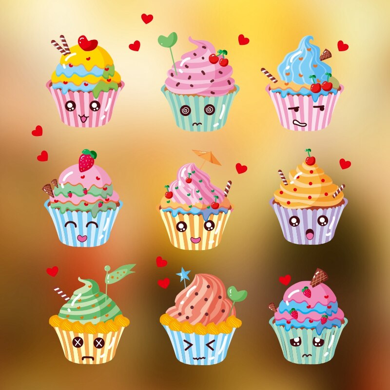 Pegatinas de pared autoadhesivas con de comida creativa para chica encantadora, decoración de pared de cocina, baño, niños, decoración de habitación, pegatinas de arte resistentes al agua DC5