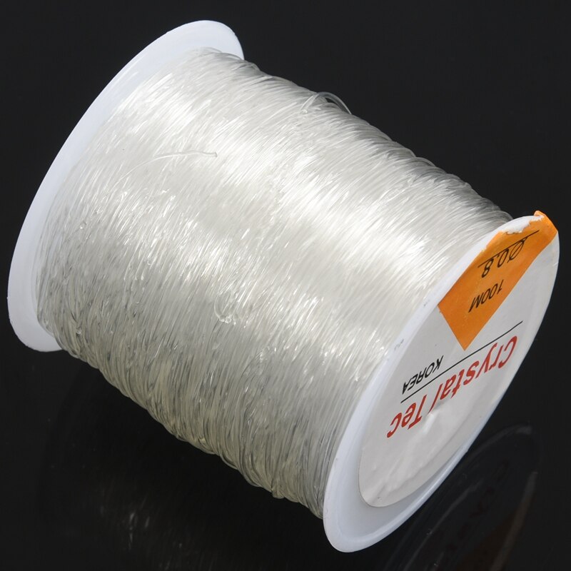 1 Roll Nylon Elastische Draad Voor Sieraden Maken Wit 0.8Mm