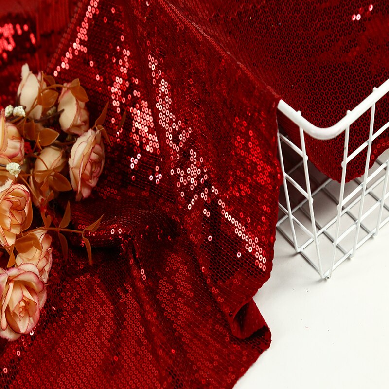 Rødt paillet stof sparkly rose rød til tøj scene fest bryllup dekoration