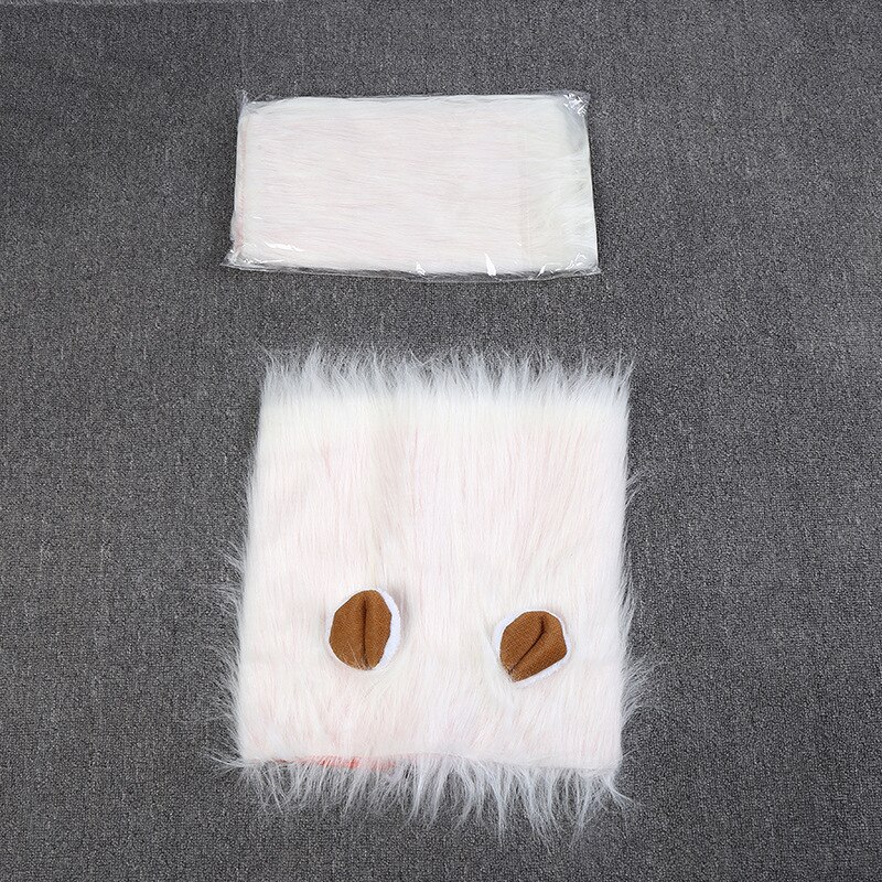 Peluca de Melena De León para perro, ropa de Cosplay con cola para perros, gato, decoración para , peluca, sombrero, disfraz, juguete, accesorios para mascotas: White / 16cm