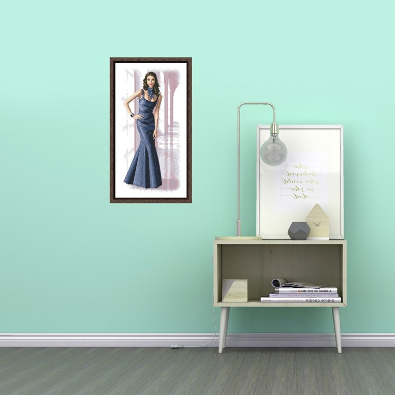 Isabella punto croce kit donna grigio vestito 18ct 14ct 11ct tessuto bianco filo di cotone da ricamo FAI DA TE cucito a mano