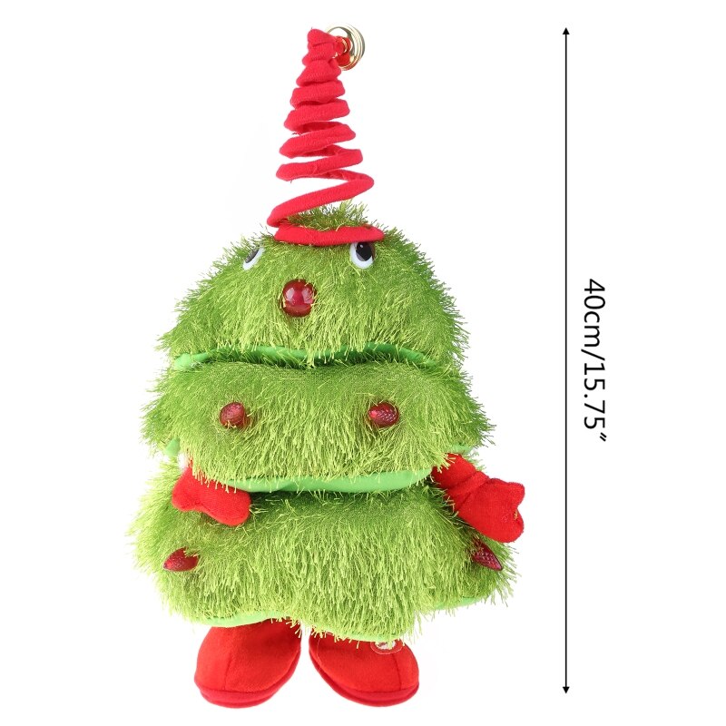 Kawaii Singing Dancing Christmas Tree Stuffed Toys Electric Music Plush Toy Doll for Kid Music Christmas Singing Dancing
