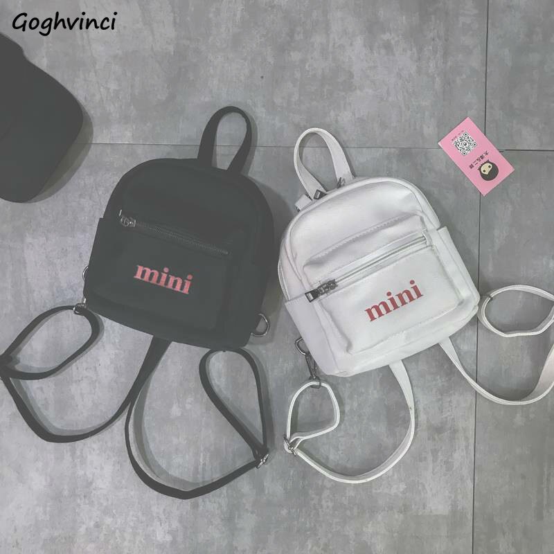 Rugzakken Vrouwen Kleine Streetwear Multifunctionele Brief Print Schoudertassen College Anti-Diefstal Tiener Chic Ulzzang Koreaanse Stijl