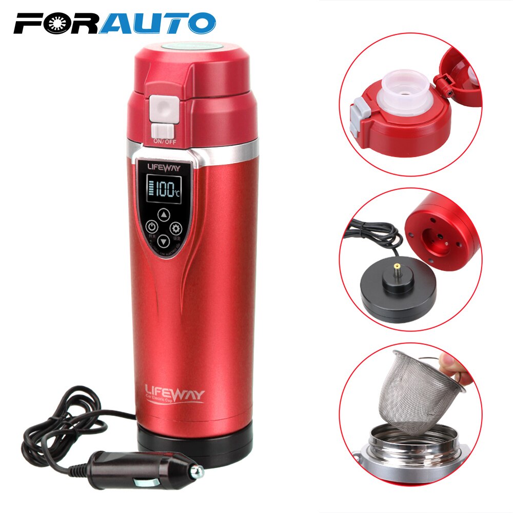 350ML Boiling Mug 12v Water Heater For Coffee Tea Milk Car Heating Cup Portable Vehicle Electric Kettle Adjustable Temperature
