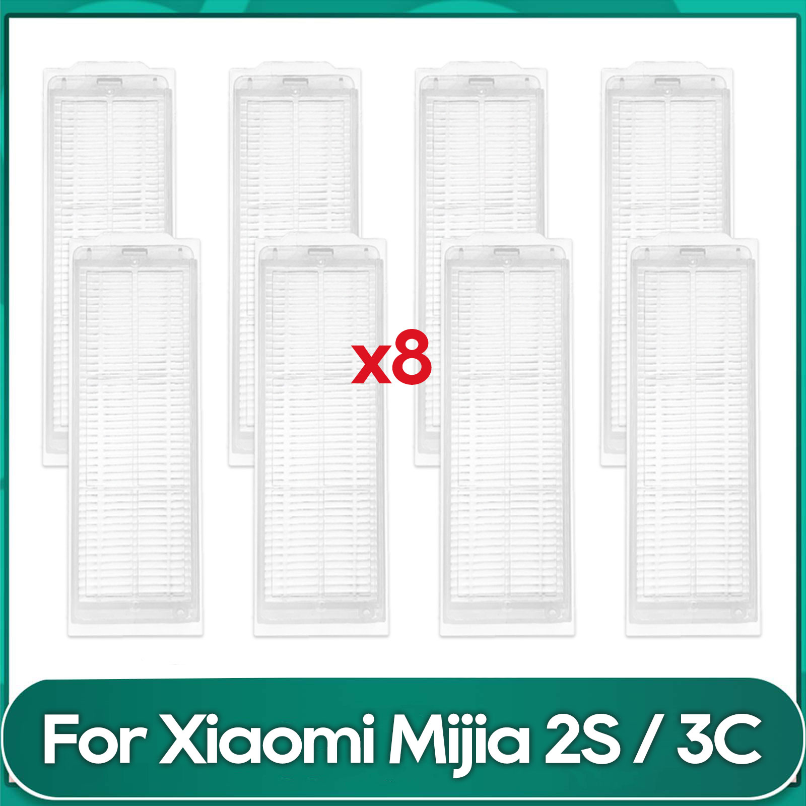 Convient pour Xiaomi Mijia 2S XMSTJQR2S / 3C / Viomi V2 PRO V3 SE / Mi Robot aspirateur-vadrouille Pro STYTJ02YM brosse latérale principale filtre Hepa vadrouille: vert clair