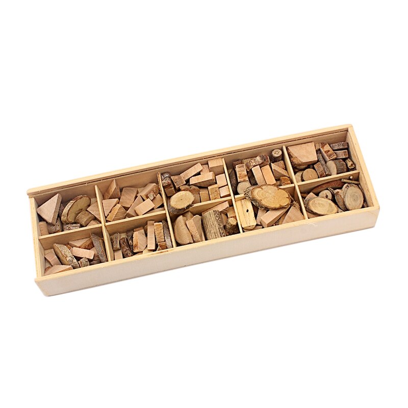 Kids DIY Nature Wood Art & Craft Toys Original Handmade Wooden Block Twig Drawing On Wood Educational Toys For Children: Small Box