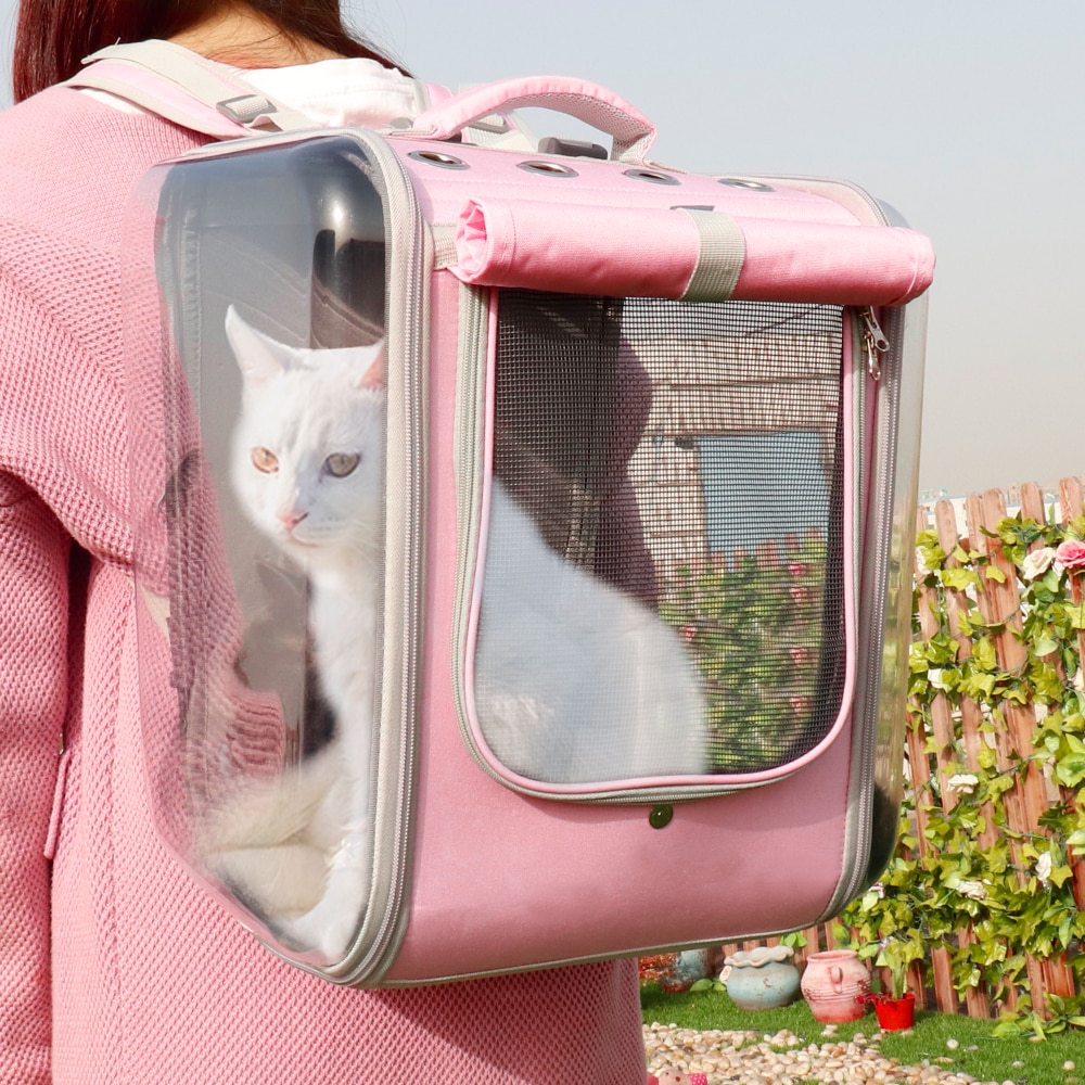 Pet Cat Carrier Rugzak Ademend Draagbare Kat Draagtas Outdoor Reizen Schoudertas Voor Kleine Honden Katten Verpakking Draagtas
