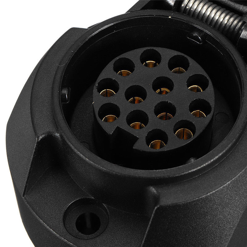 Adaptador de enchufe impermeable para remolque caravana camión negro útil