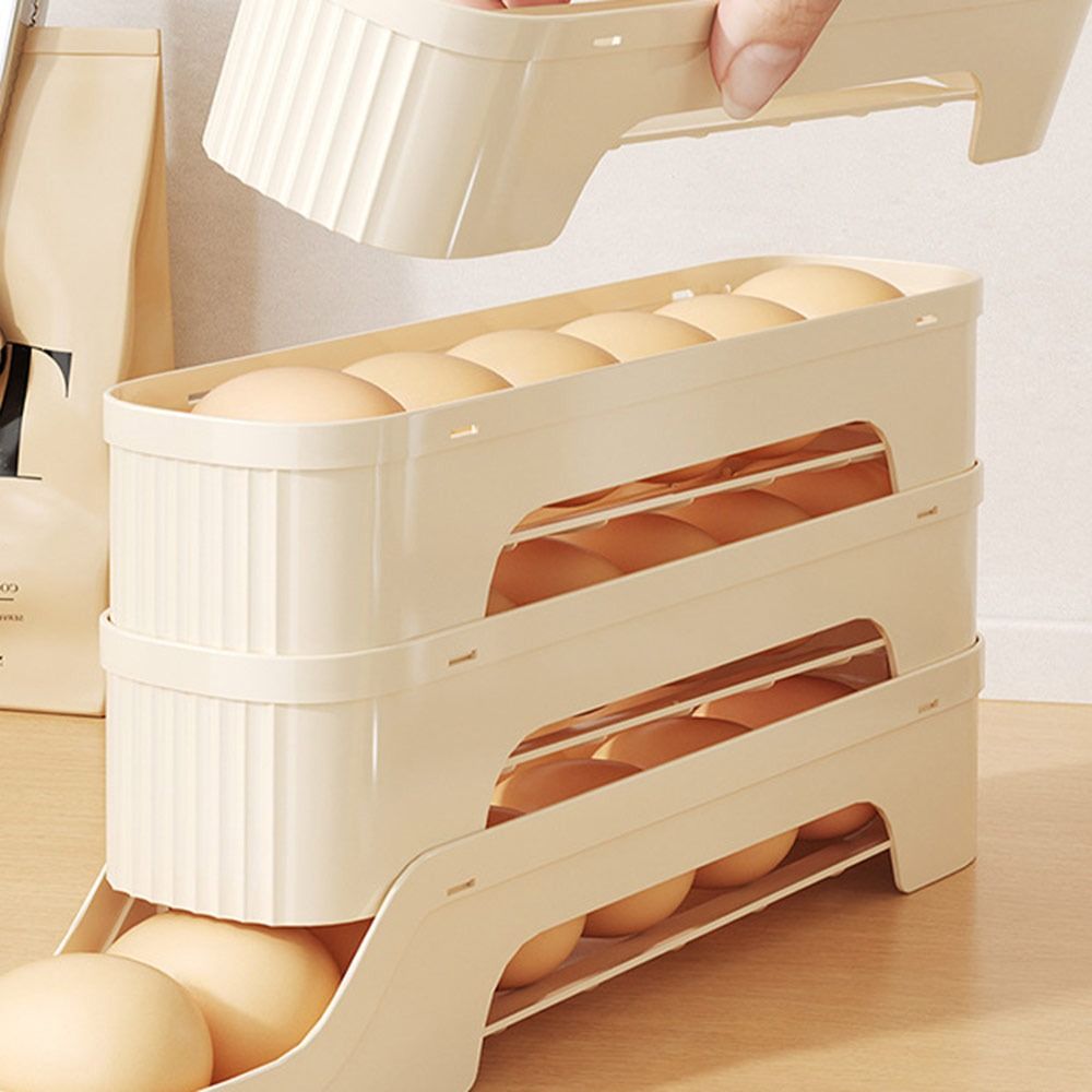 Durable Slide Organizer Automatic Egg Roller Large Capacity Space Saving Egg Roller Rack Egg Dispenser Kitchen