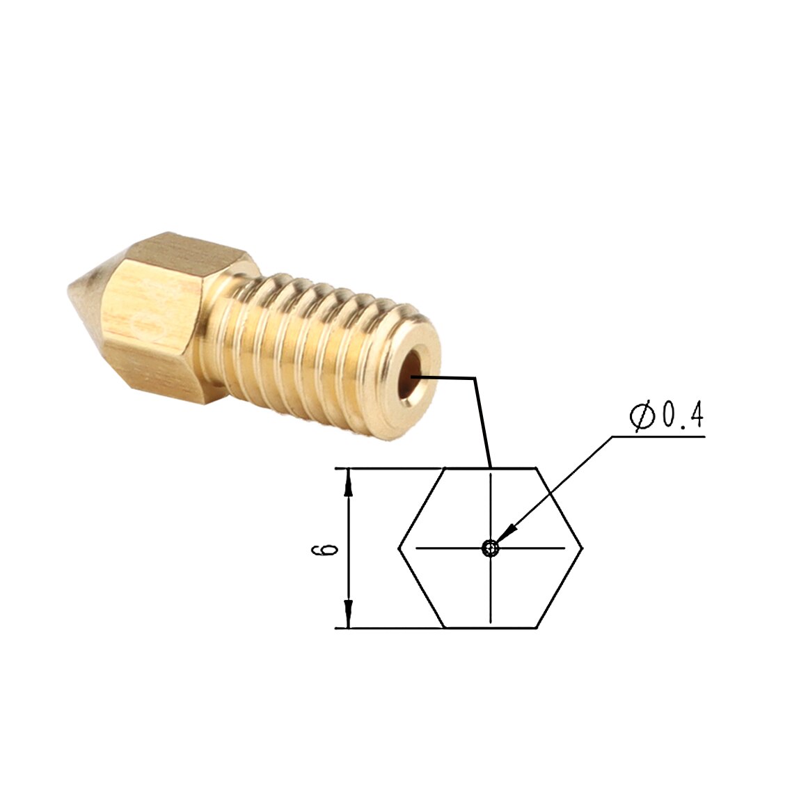IdeaFormer IR3 Nozzle 3D Printer Parts 0.4mm Copper extruder Nozzle M6 Nozzle For IR 3 3D Printer Filament