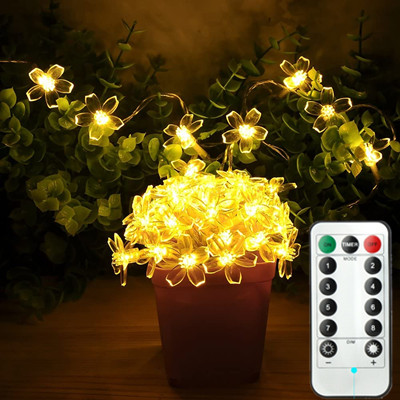 Bal LED-lichtslinger afstandsbediening warm wit Ketting Fairy Light Kerstmis Bruiloft Buiten Decor Werkt op batterijen 3m 5m: changeable / 300w