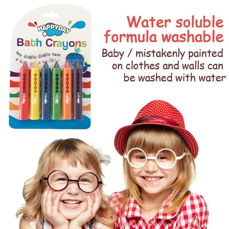6 unids/set baño lápices de colores lavado de Color fácil borrar crayones grafiti colorido arte pluma pintura para