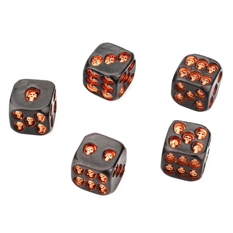 5Pcs/set Skull Bones Dice Six Sided Skeleton Dice Club Pub Party Game Toys Resin Dice for Children Adults: Red