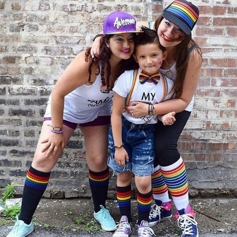 Regenbogen Kinder Kniestrümpfe Baumwolle Lange Student Schule Socken Mädchen Jungen Gestreiften Socken Weiß Familie Sox Dicke Kinder Schuhe