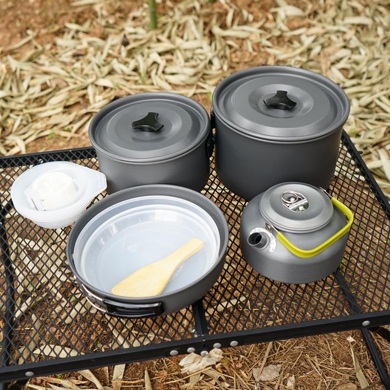 Camping Kookgerei Outdoor Camping Servies Set Koken Set Reizen Servies Wandelen Picknick Set Aluminium Legering Outdoor Pot Set