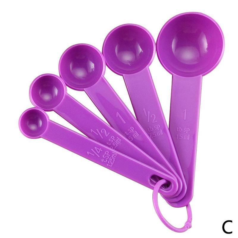 Baking White Plastic Teaspoon Tablespoon Measuring Kitchen Spoon Measuring For Utensil Tool O3O0: purple