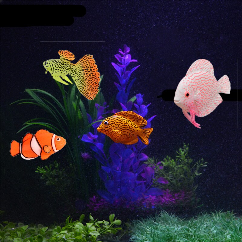 1Pc Fish Tank Landscaping Decoration Tasteless Lifelike Simulation Fish Silica Gel Goldfish Decorate Ornamental Fish with Sucker