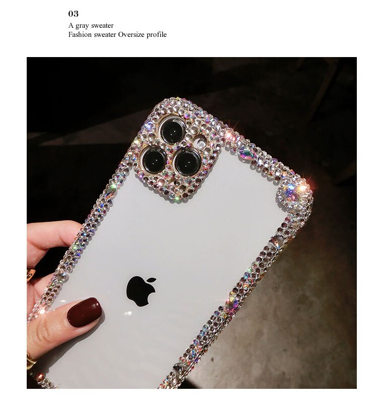 Luksusowa moda Bling kryształ górski klejnot diament miękki futerał na telefon dla jabłko iPhone 12 12zawodowiec MAX mini 11 11zawodowiec 11zawodowiec max brokat aparat