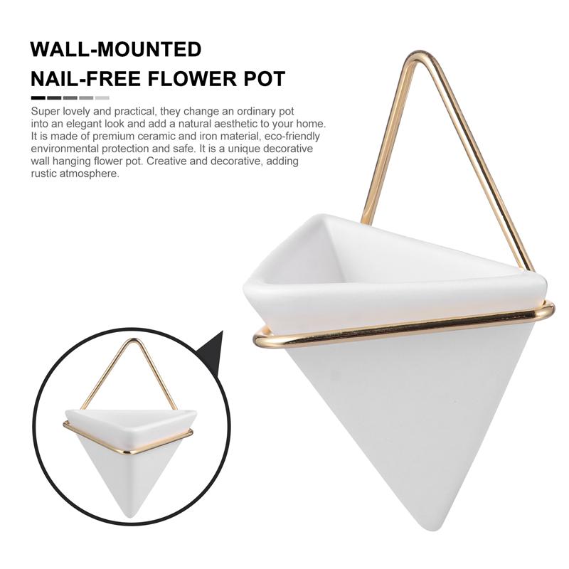 Pot de fleurs suspendu au mur, jardinière créative triangulaire en fer, décoration de la maison