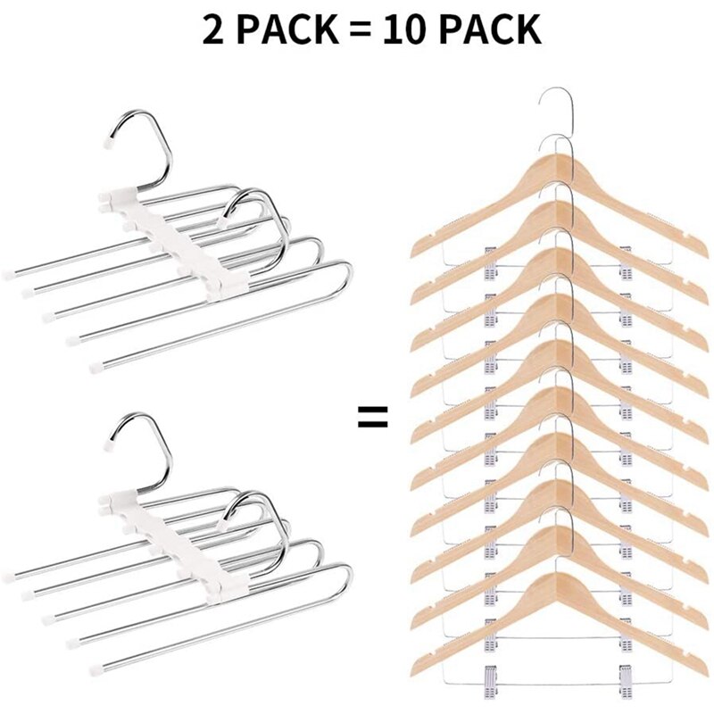 Platzsparende Hosen KleiderbüGel, 2 Stück Hosen KleiderbüGel Aus Edelstahl Erweiterbar, hosen KleiderbüGel Platzsparende