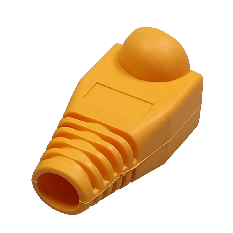 10 stk/parti  rj45 hættestik 9 farver kat 5 5e 6 rj45 ethernet netværkskabel hætte trækaflastning støvle  rj45 beskytte boot cap: Orange