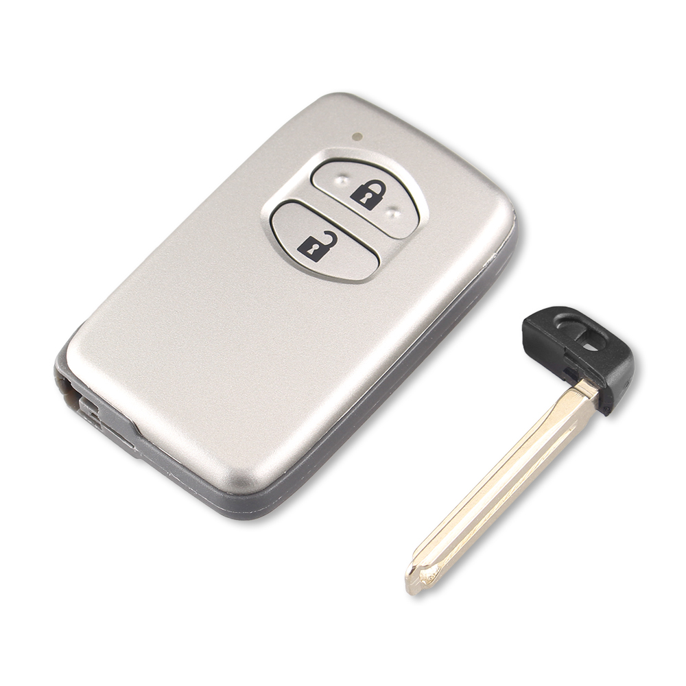 KEYYOU-Reemplazo de mando a distancia de 2/3 botones, funda de llave inteligente de coche para Toyota Camry, cubierta de llave FOB, carcasa en blanco con hoja: 4 Botones