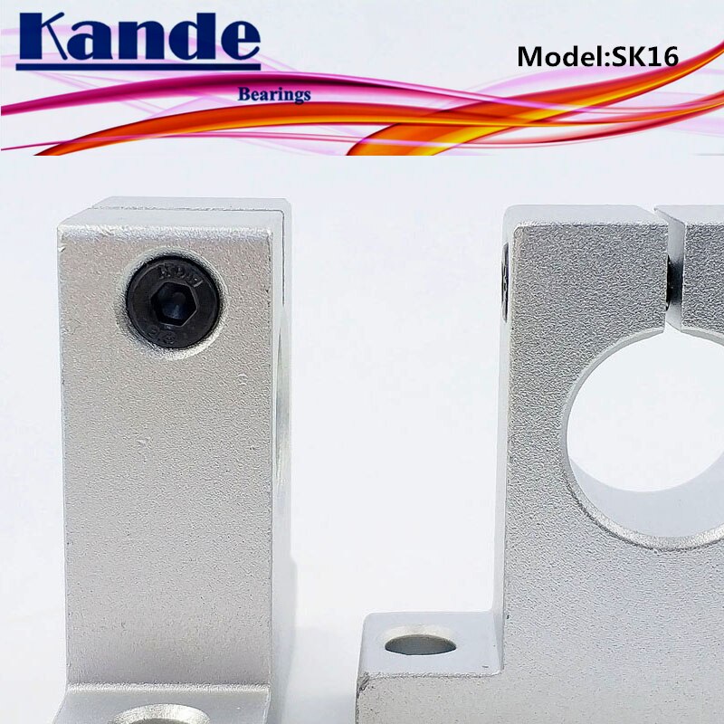 Rodamientos Kande 4 Uds SK16 16mm soporte de eje lineal para impresoras 3D deslizamiento SK16 16mm