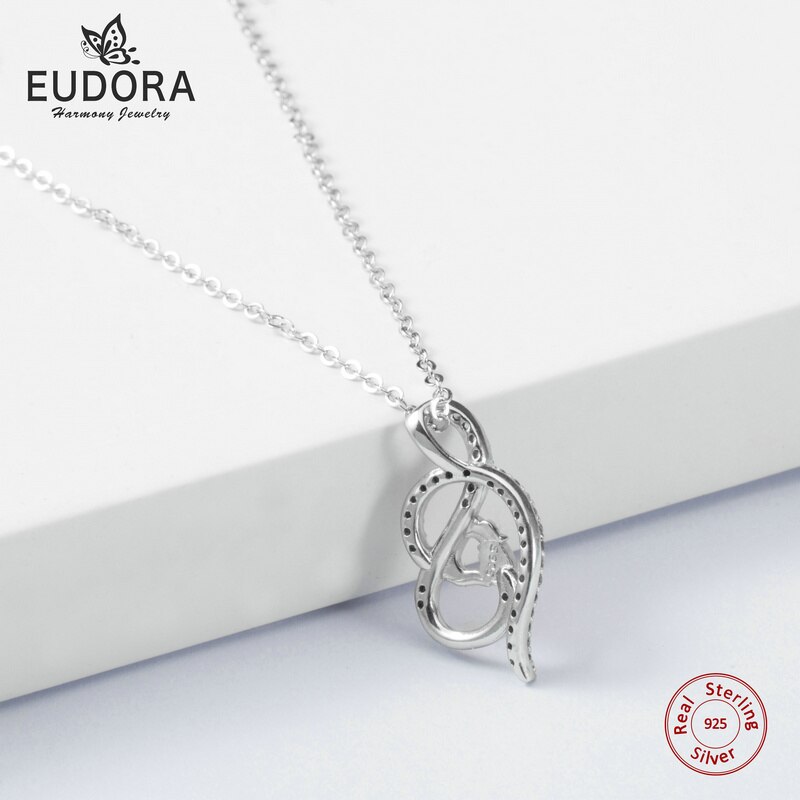 Eudora 925 sterling sølv hånd og hånd celtics knude vedhæng kvinder familie halskæde fine smykker til mors dag   d165