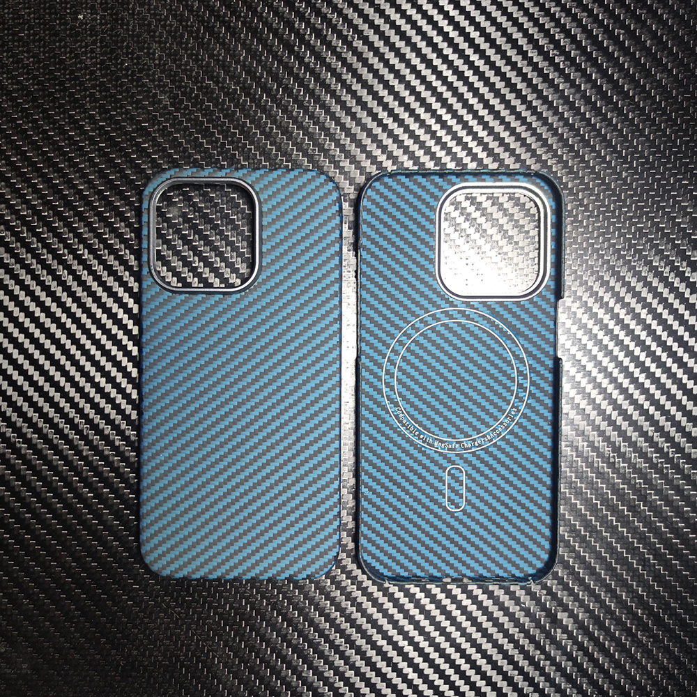 Coque Magnétique en Fibre d'Aramide Magsafe pour iPhone, Étui observateur de Luxe en Carbone de Styliste pour Modèles 15/14 pro 15/14