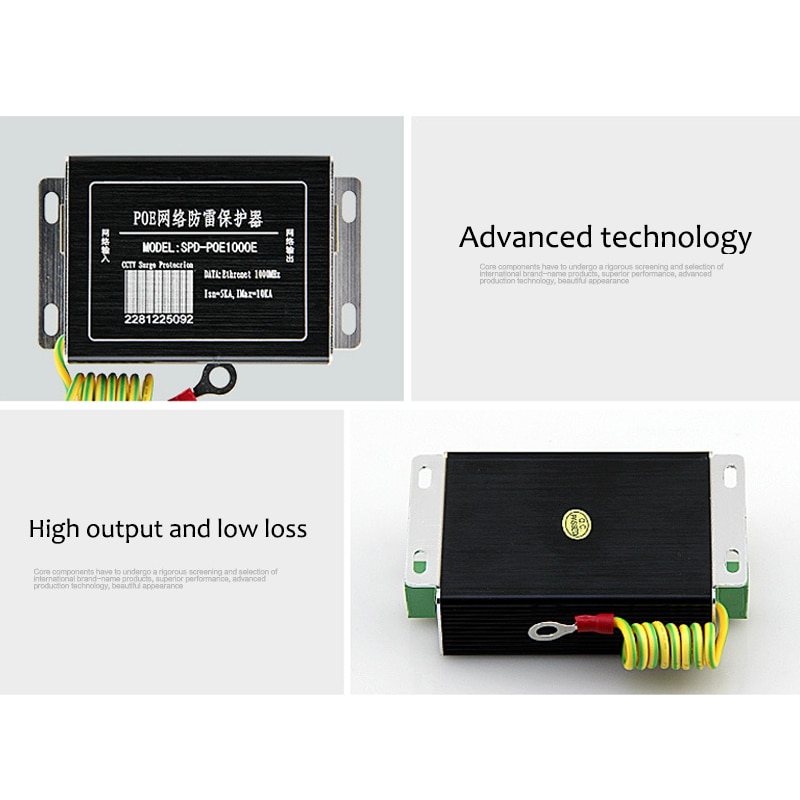 IP Camera Network POE Switch RJ45 & POE Surge Protector,Protection device, Lightning Arrester,SPD for 1000mbps Ethernet Network