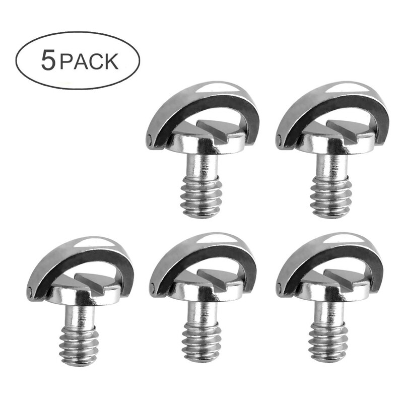 5 Pack 1/4 pollici vite di montaggio a piastra a sgancio rapido d-ring D albero QR vite adattatore supporto per DSLR fotocamera treppiede monopiede QR Plate: Default Title