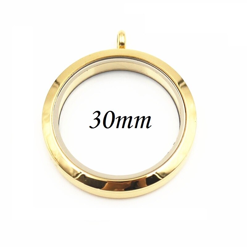 Edelstahl Medaillon Anhänger - 20-38mm - Twist Schraub-Charms - Runde Form - Trendiger Schmuck: Gold 30mm