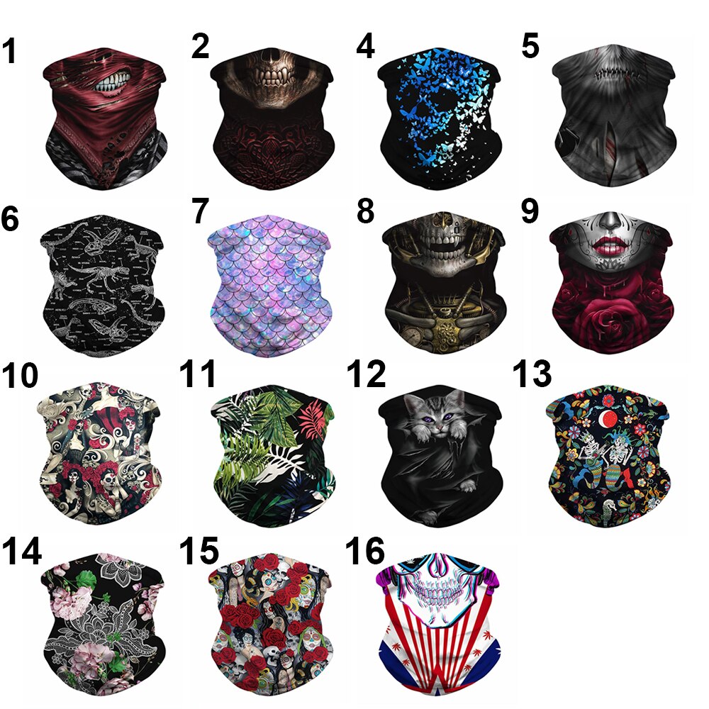 1pc färgglada unisex coola magiska ansikte bandana täckrör hals halsduk pannband utomhus huvudbonader sporttillbehör