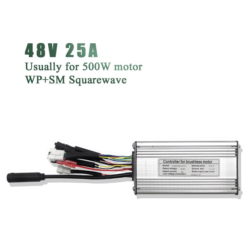 Kt ebike controller 36v 250w 350w 48v 500w 750w 1000w elcykel cykel borstlös lcd led e bike controller kt med ljus: 25a wp sm squarewave