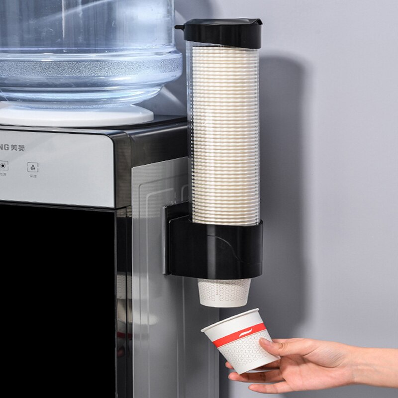 Engangspapirkopper dispenser plastik kopholder til vanddispenser vægmonteret automatisk kopopbevaringsstativ kopper beholder