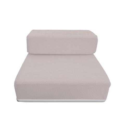 Rampa de malla plegable portátil de 2 escalones para mascotas, estera cómoda para animales, cama, cojín para casa: Grey