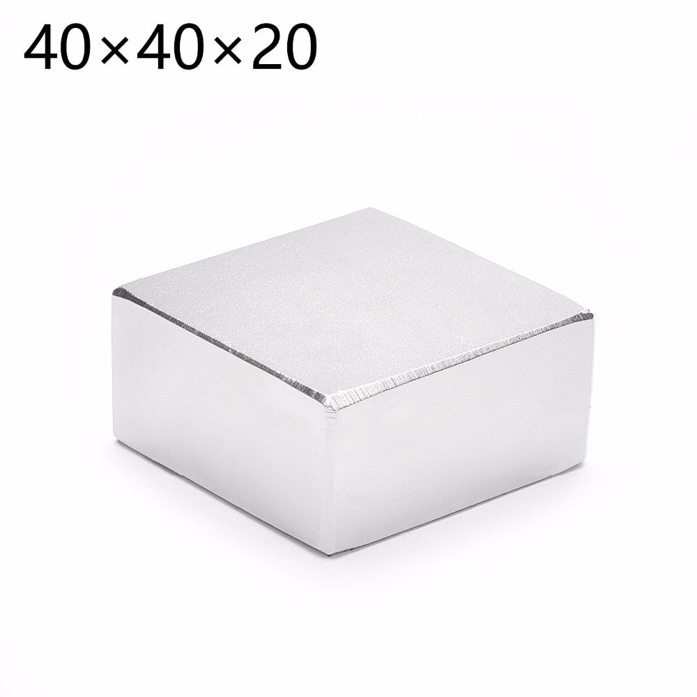 1 stücke N45 40*40*20 Starke Selten Erde Neodym Magneten 40X40X20 MM Block dauerhaft Magnet 40mm * 40mm * 20mm (39*39*19)