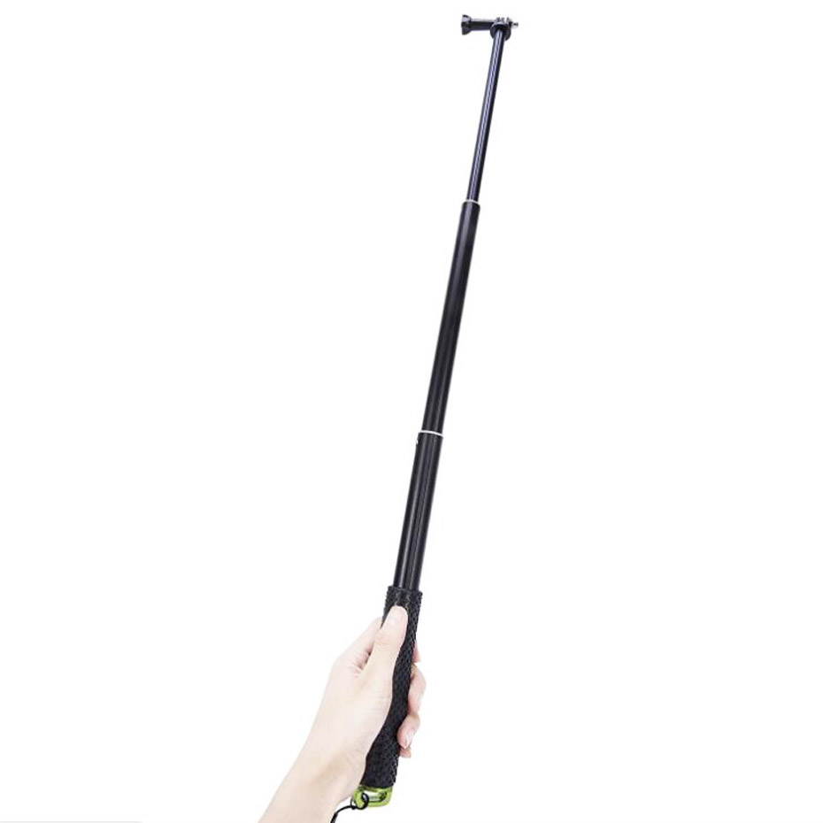 Go pro selfie stick handhållen utdragbar stång monopod+adapter+rem för gopro xiaomi mijia 4k yi sjcam actionkamera tillbehör