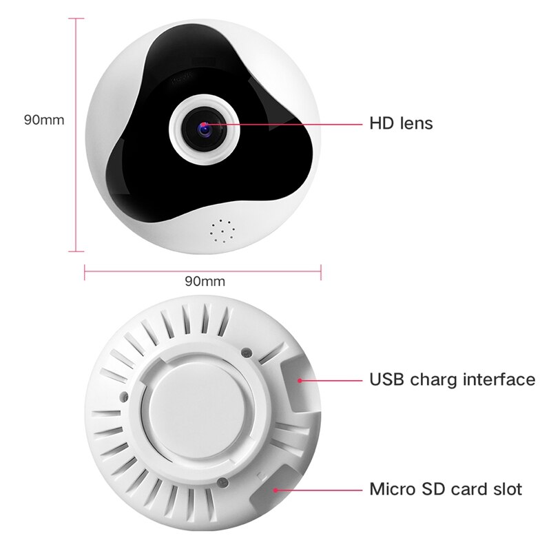 Ip-kamera fisheye panoramakamera 960p trådløst hjemmenettverkskamera oss støpsel