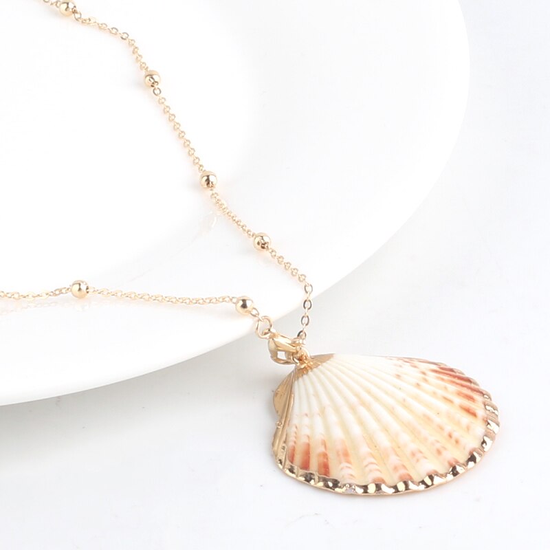 Boho Conch Shell Necklace Shell Gold Shell Chain Necklace Women Seashell Choker Necklace Pendants Jewelry Bohemian Female