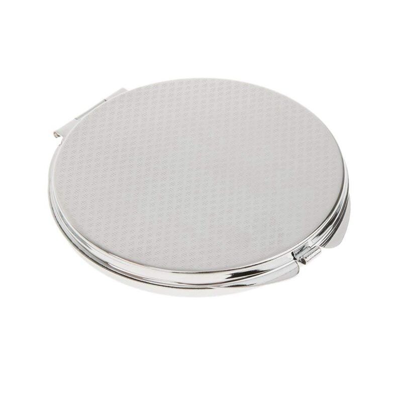 Foldable pocket mirror Cosmetics Compact Makeup Mirror - Silver