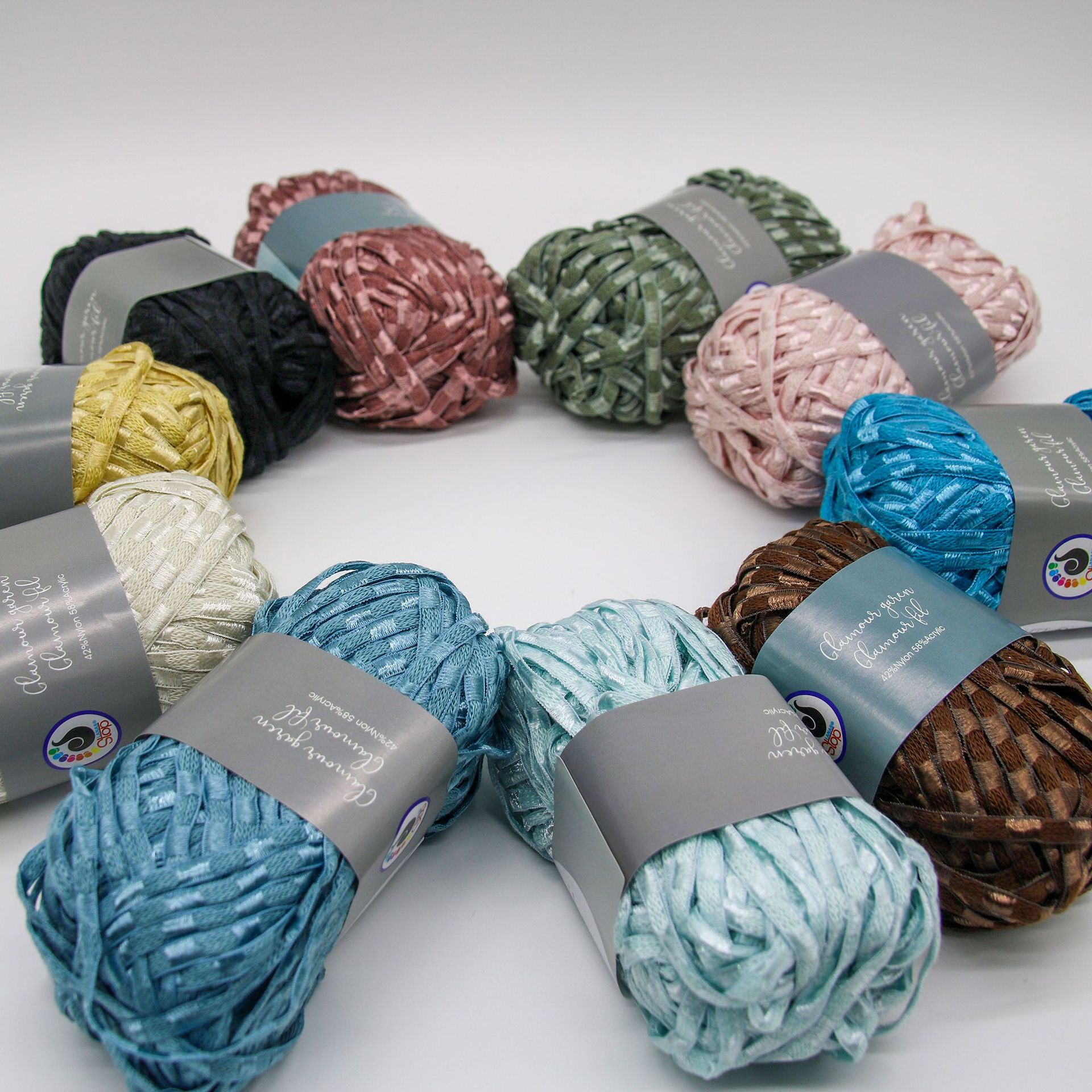 Fil à tricoter de ruban plat, fils de chenil, bricolage, écharpe, pull, Nylon, mélange acrylique, crochet, écharpe, chapeau, fil de couverture