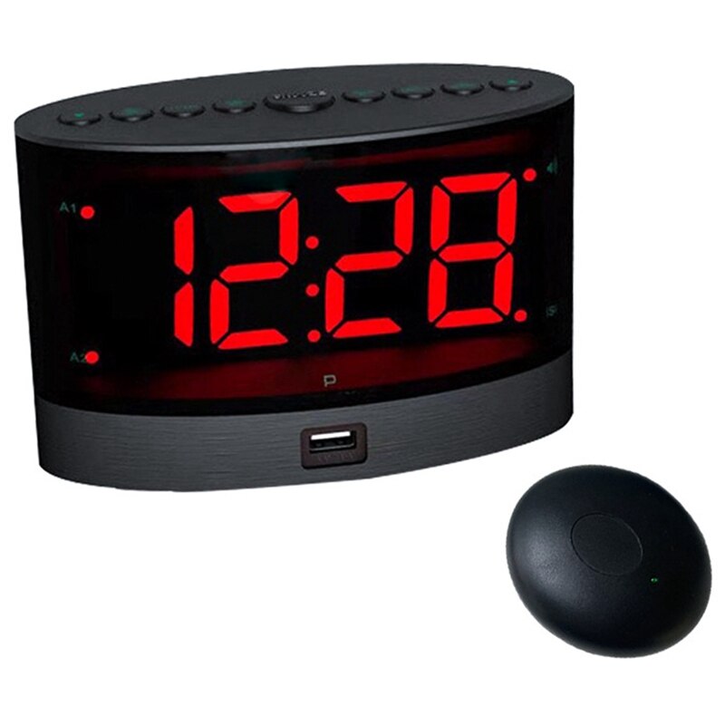 Extra Loud Alarm Clock with Wireless Bed Shaker,Vibrating Dual Alarm Clock for Heavy Sleepers, Deaf and Hearing-Impaired: Default Title