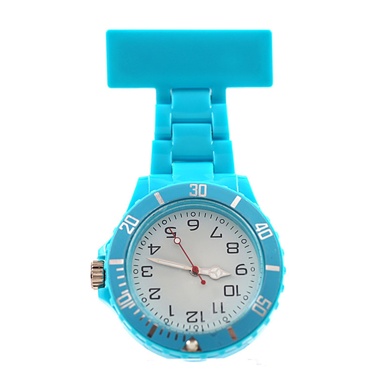 Broche colgante de cuarzo para enfermera, esfera redonda luminosa, reloj de bolsillo, , novedad: Sky Blue