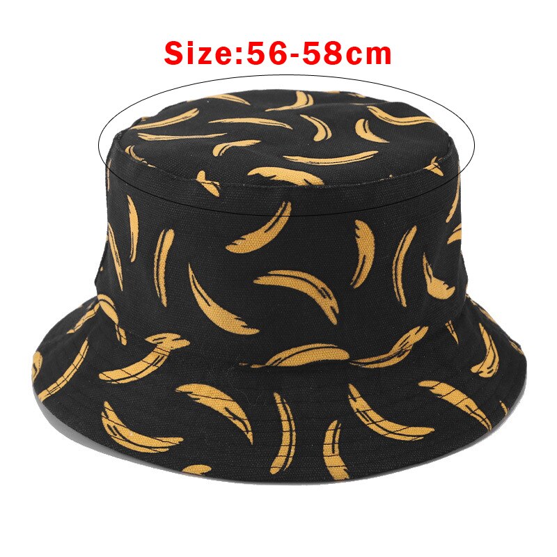 Sombrero de pescador con estampado de plátano para hombre y mujer, gorro de pescador con estampado de plátano de doble cara, Hip Hop, Bob, para viajes al aire libre, Panamá, 2022