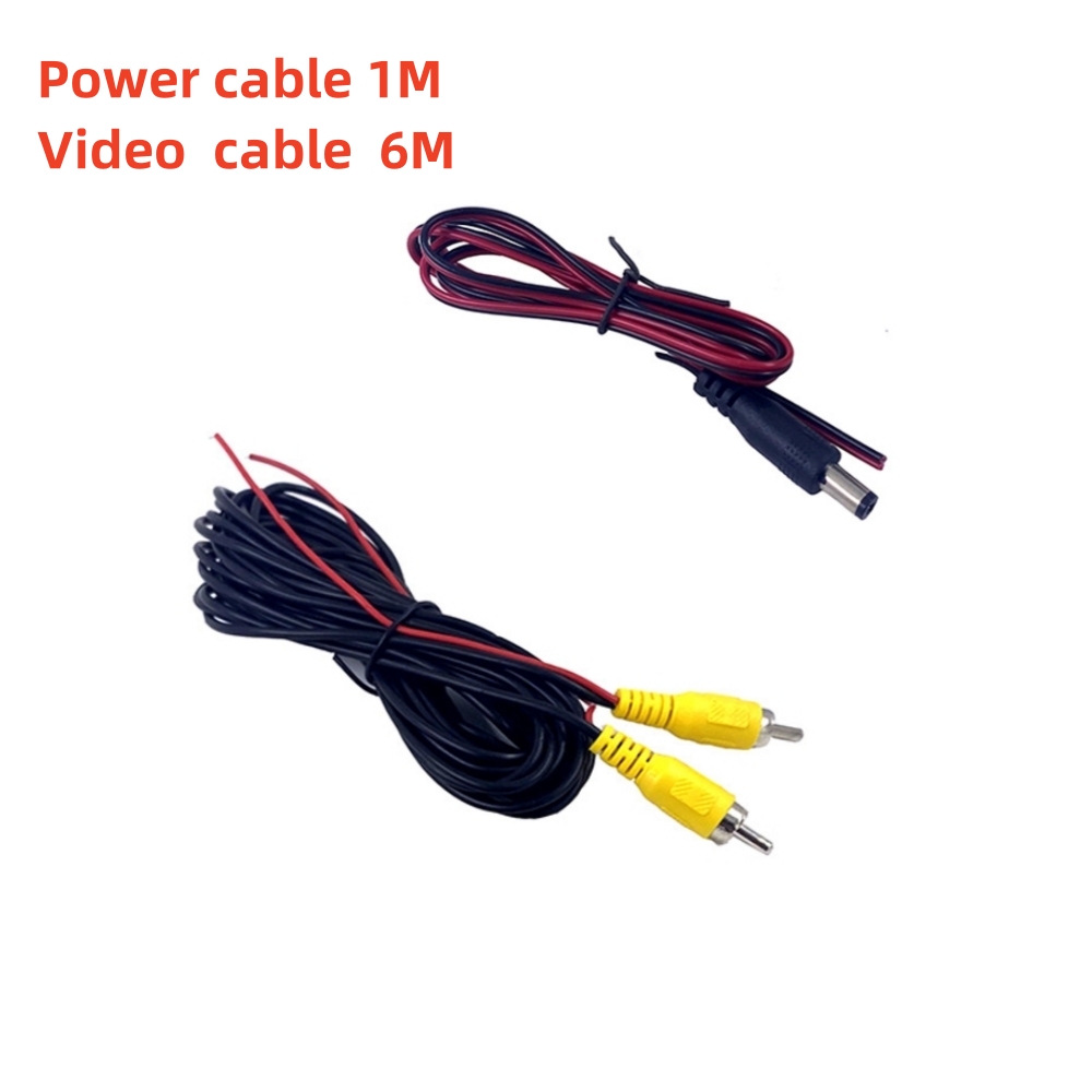 Câble vidéo universel de 6M pour caméra de recul de voiture, fil RCA de 6 mètres pour connecter une caméra de recul avec moniteur multimédia de voiture: Orange